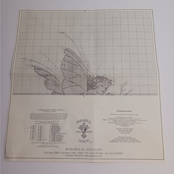 Mirabilia Midsummer Nights Fairy Cross Stitch Pattern with Linen Beads Kreinik - Picture 6 of 9